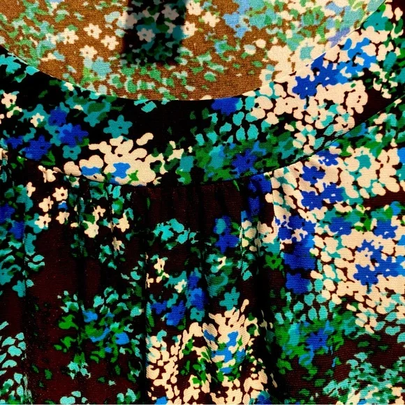 Carole Little Tank Top Shell Sleeveless Multicolor Print Brown Turquoise Sz L - Picture 3 of 5